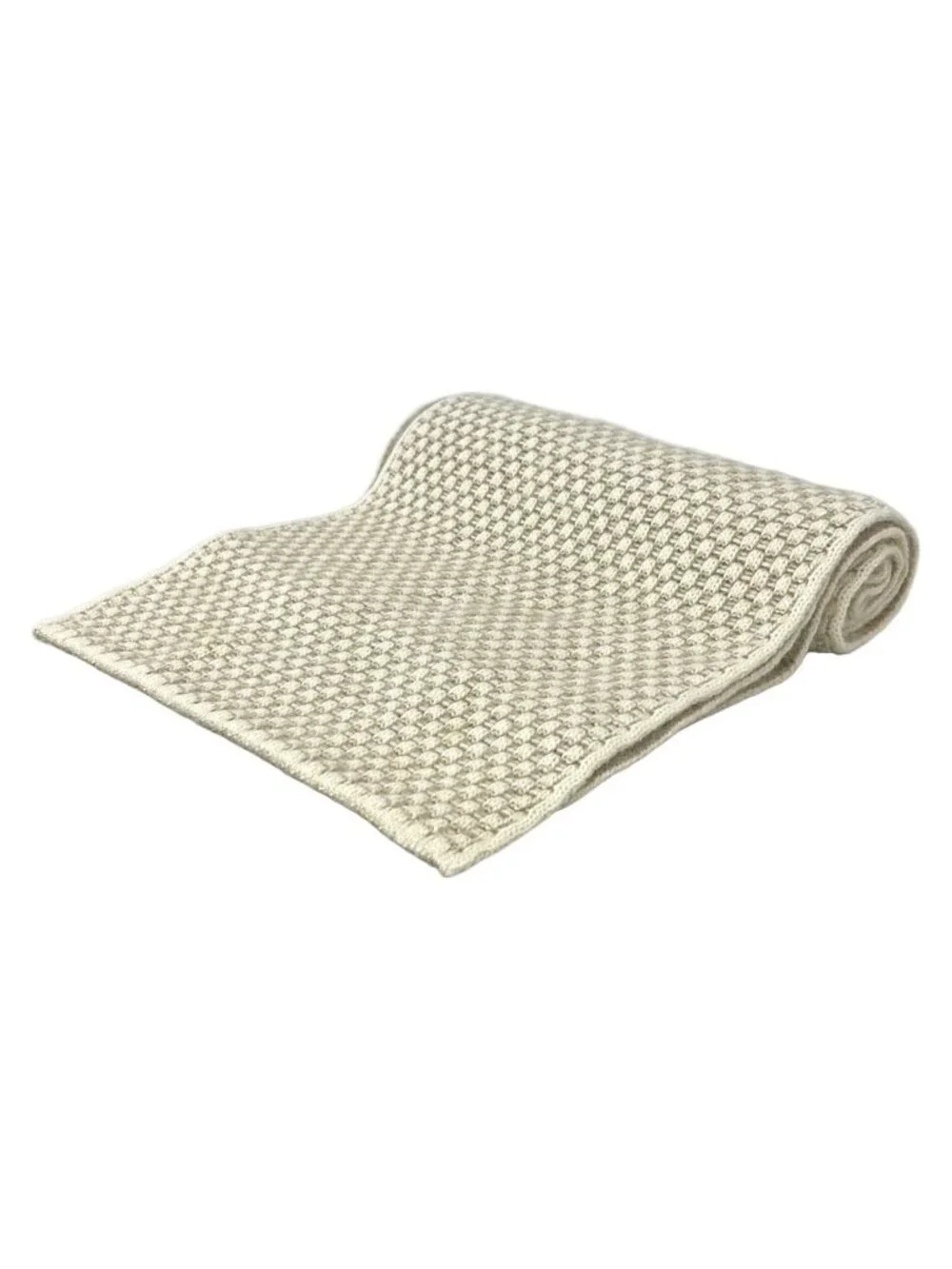 Louis Vuitton Scarf Echarpe Damier Ecology Beige Ivory Gold Cashmere Silk